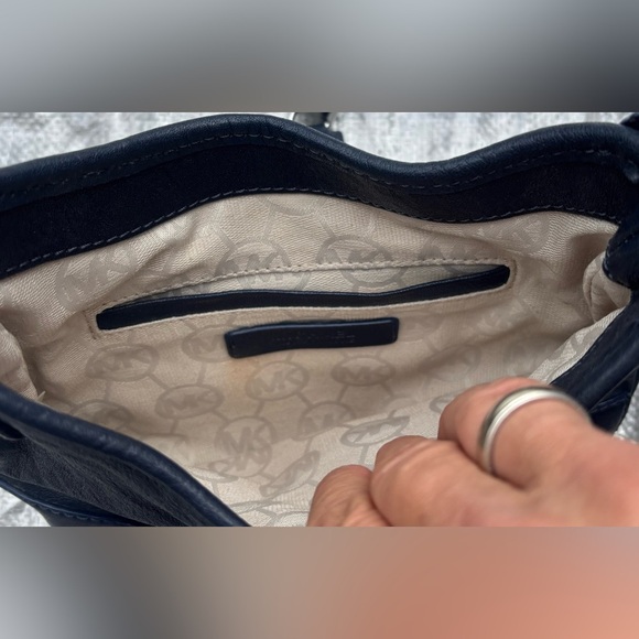 Michael Kors Dark Blue Leather Shoulder Bag EUC - Picture 8 of 9